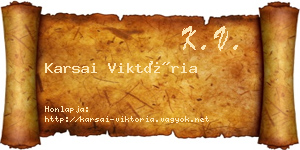 Karsai Viktória névjegykártya